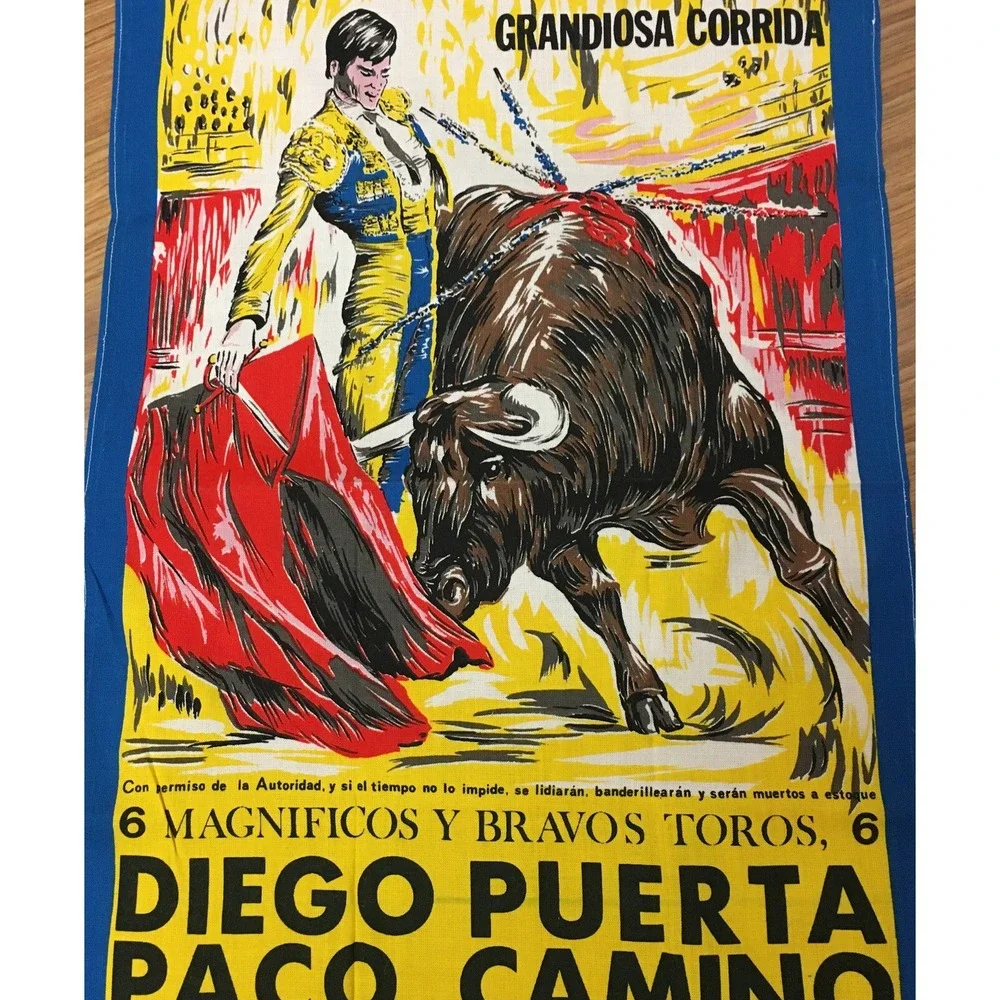 Matador Bull Fight Plaza Plaza De Toros Grandiosa Towel Wall‎ Hanging Suvioneir